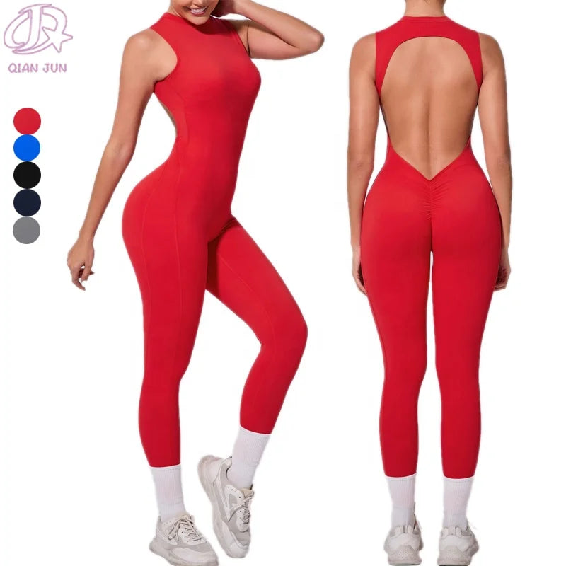 2025 Hot Selling Women's Yoga Jumpsuit Fitness Yoga Wear Sexy Sports Bodysuit Slim Fit Jumpsuit for Outdoor