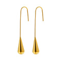 Simple 18K Gold Plated Stainless Steel Waterdrop Hook Stud Earrings No Fade Titanium Steel Long Hook Earrings for Women