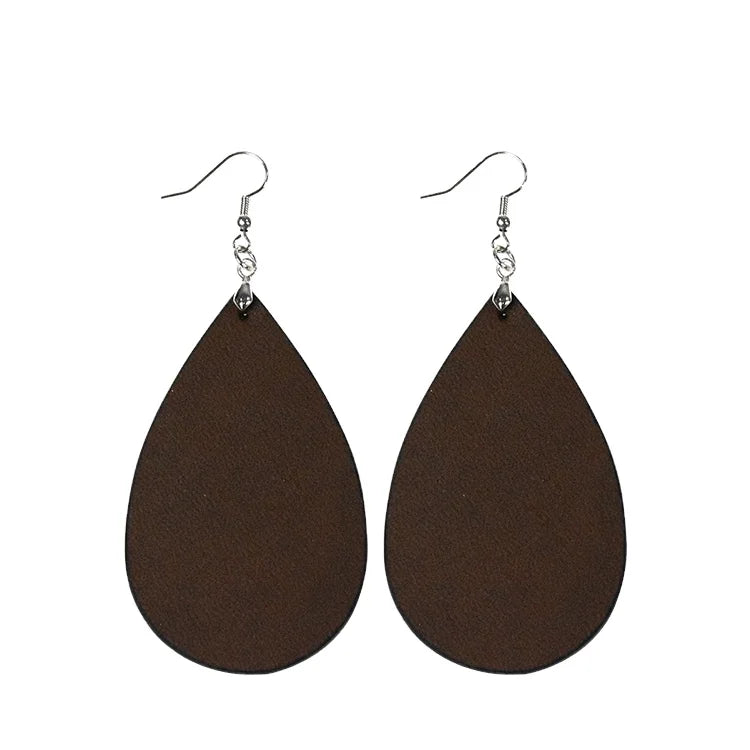 Beautiful Designed Earrings Laser Engraving Blank Leather Earrings
