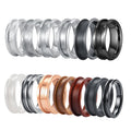 Poya 4mm 6mm 8mm Slim Single Grooved Hammered Tungsten Ring Blank Core for Wedding Jewelry Making