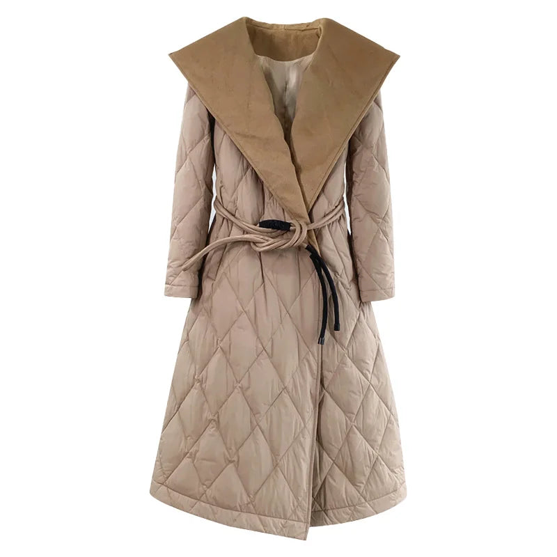 New Arrival Winter Long Puffer Coat White Duck Down Overcoat Slim Women's Down Coats