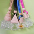 Clear Hanging Car Perfume Glass Empty Bottle Essential Oil Diffuser Aromatherapy Car Air Freshener Square Glass Perfume Bottle