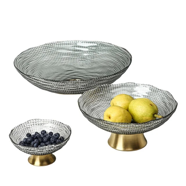 Popular Luxury Party Crystal Cake Candy Glass Bowl Decorative Dry Fruit Tray