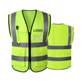 Custom Wholesale High Visibility Polyester Safety Vest Breathable ANSI ISEA Standard Reflective Zipper Logo Workwear Uniform