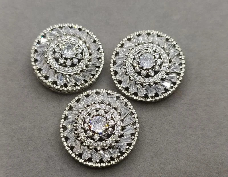 Wholesale HFOUR 20mm Round Nickel-Free Fashion Sewing Zircon Buttons Crystal Glass with Shank Plating Technique for Garments