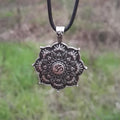 Om Lotus Mandala Pendant Necklace Spiritual Jewelry Flower Buddhist Peace Harmony Namaste