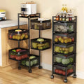 Multilayer Bathroom Rotating Storage Rack Kitchen 2/3/4/5 Tier Floor Round Vegetable Fruit Storage Shelf Rack
