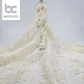 Factory Wholesale Rose Floral Pattern Embroidery Lace Fabric Fashion Tulle Dresses Fabric