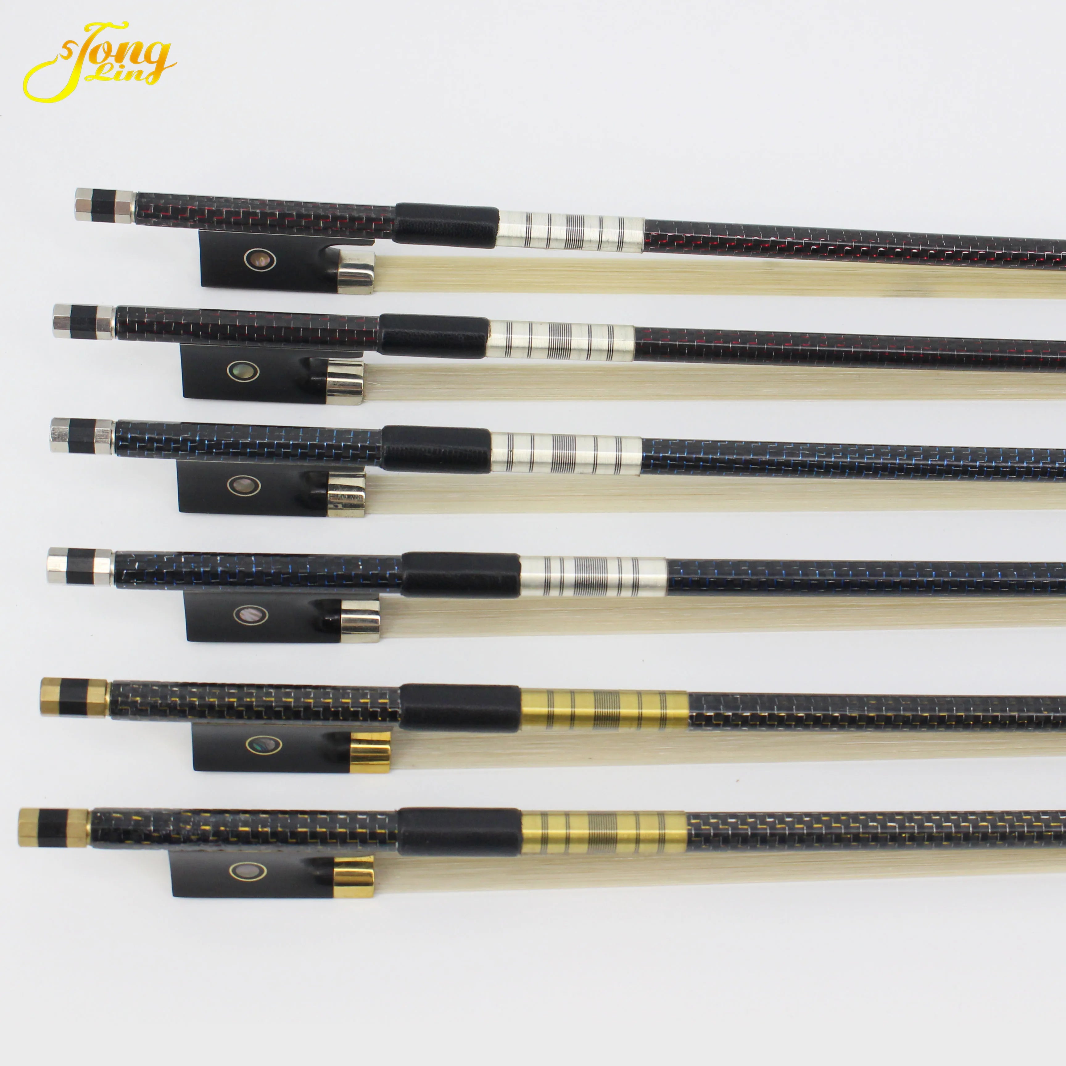 China Hot Sale High Grade Professional  Horse Hair Violin Bow Carbon Fiber