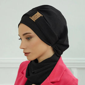 Fast Shipping 2024 New Islamic Middle East Muslim Hijab Scarf Arab Muslim Headband Turban Hijab With Metal Accessories