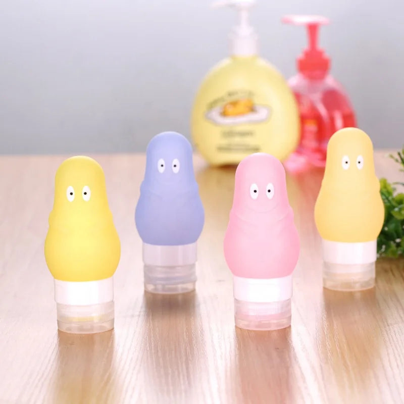 Cute Cartoon Kids Shampoo Travel Bottle Outdoor Split Cosmetic Bottle Leak Proof Silicone Travel Bottle