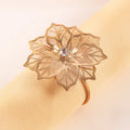 Gold Alloy Napkin Rings Hollow Out Flower Ring Napkin Holder Adornment Exquisite Napkins Rings Wedding Banquet Tableware Decor