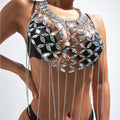 Hot Sale Summer Punk Jewelry Statement Acrylic Bikini Body Chains Beautiful Tassel Glowing Color Chest Chain Gifts for Women
