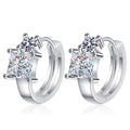 Fine Jewelry 925 Sterling Silver Hoop Earrings Rhodium Plated Total 2.6CT D Color Princess Cut Moissanite Earrings for Women