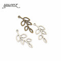 YuenZ 2 Colour Antique Silver Color Tree Leaf Charms Plated Pendants Jewelry Making DIY Handmade Craft 41*19mm Q307