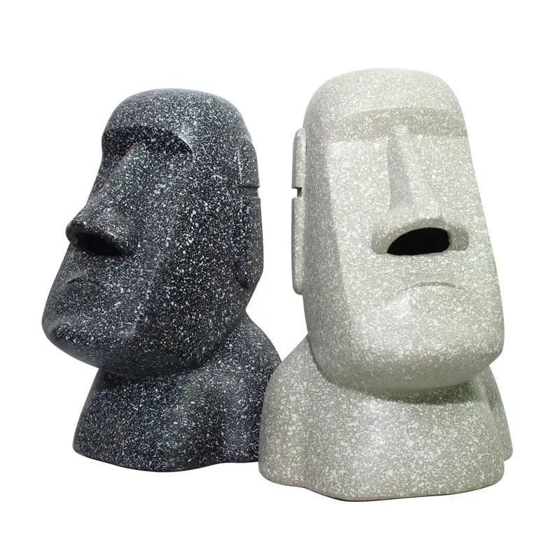 Adorable MOAI Shaped Plastic Tissue Box Cover Funny Easter Island Toilet Paper Holder Weird Tissue Box Covers for Paper Storage