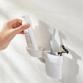 Hongdec Plastic Two-piece Wall Mounted Toothpaste Rack and White Toothbrush Holder Set HD-XS-366 for Home and Hotel Use