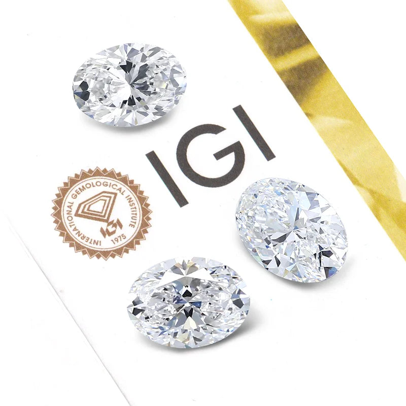 HPHT Fancy Color Diamonds DE IGI Certificate 1ct 1.5ct 2ct Oval Cut Lab Diamond VVS2 VS1 EX/VG 2EX Cutting