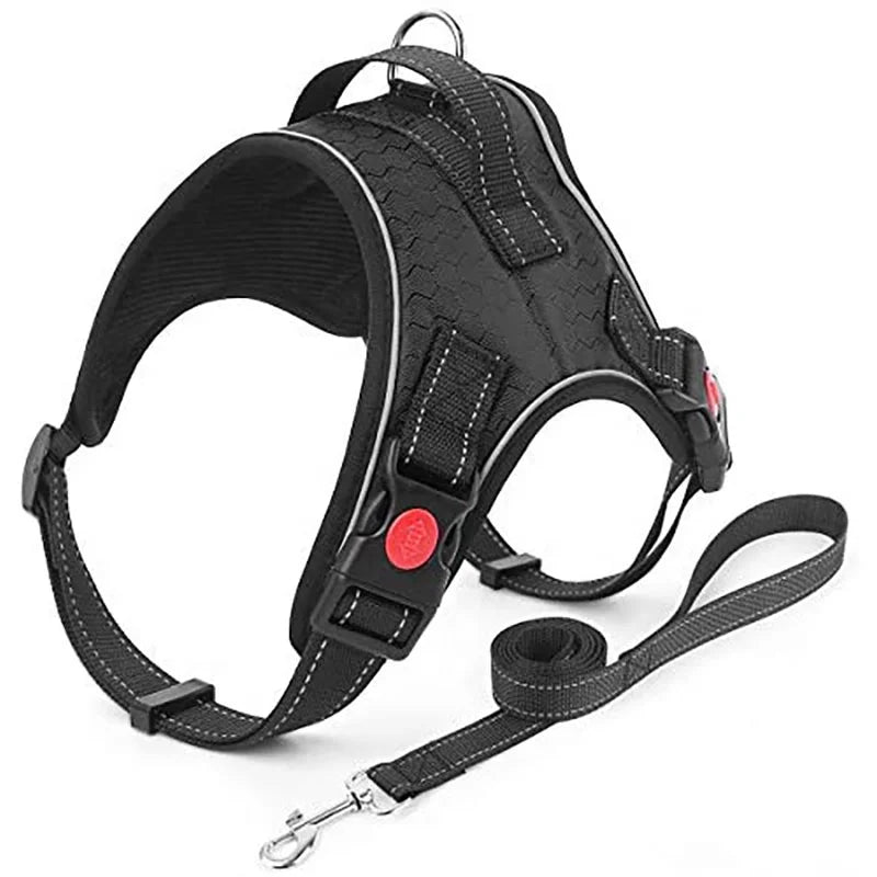Custom Mix Color Size No Pull Adjustable Dog Vest Reflective Large Buckle Reversible Dog Harness With Leash