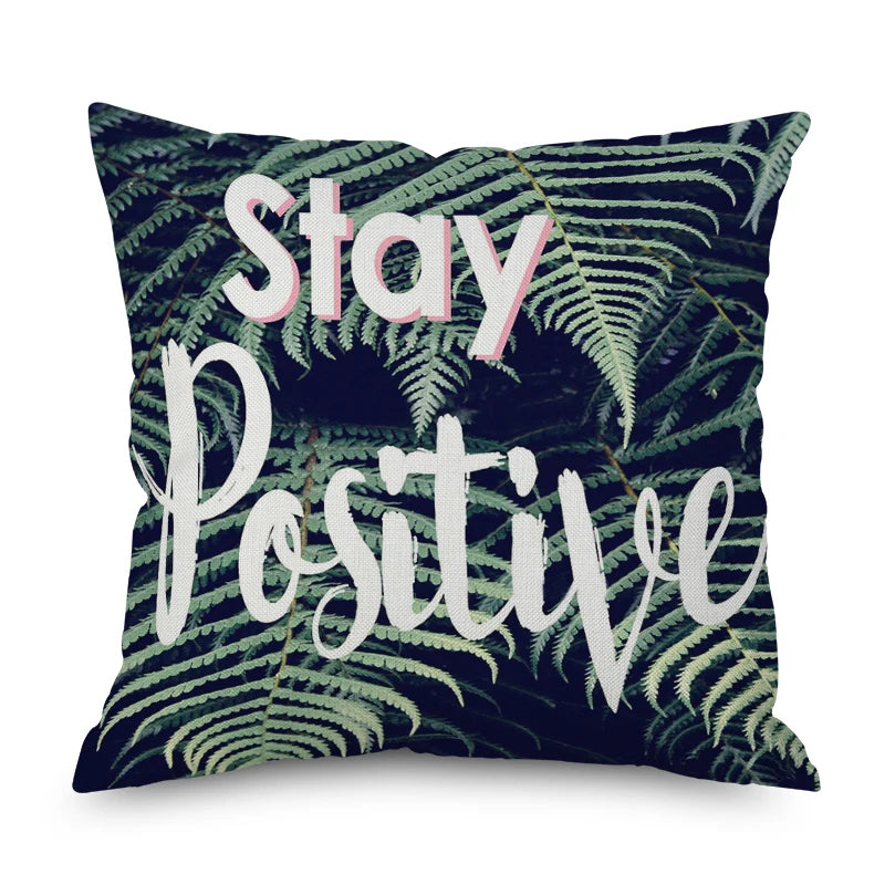 3D Pink Geometric Green Plant Pattern Cushion Cover Home Sofa Car Decor Cushion Pillow Case