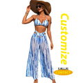 Customize Women's Bikini Hot Spring Three-Piece Push-up Swimsuit Bathing Swimwear