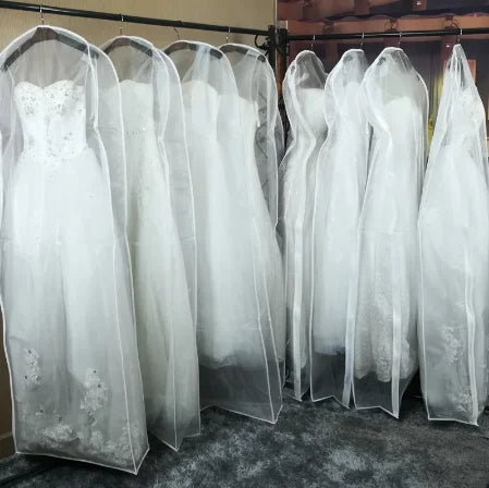 Yarn Fabric Luxury Breathable Transparent Long Dance Dress Wedding Gown Garment Cover Bag Wholesales