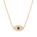 S925 Sterling Silver Blue Eye Zircon Necklace Hot Selling Devil's Eye Pendant Clavicle Necklace for Girl