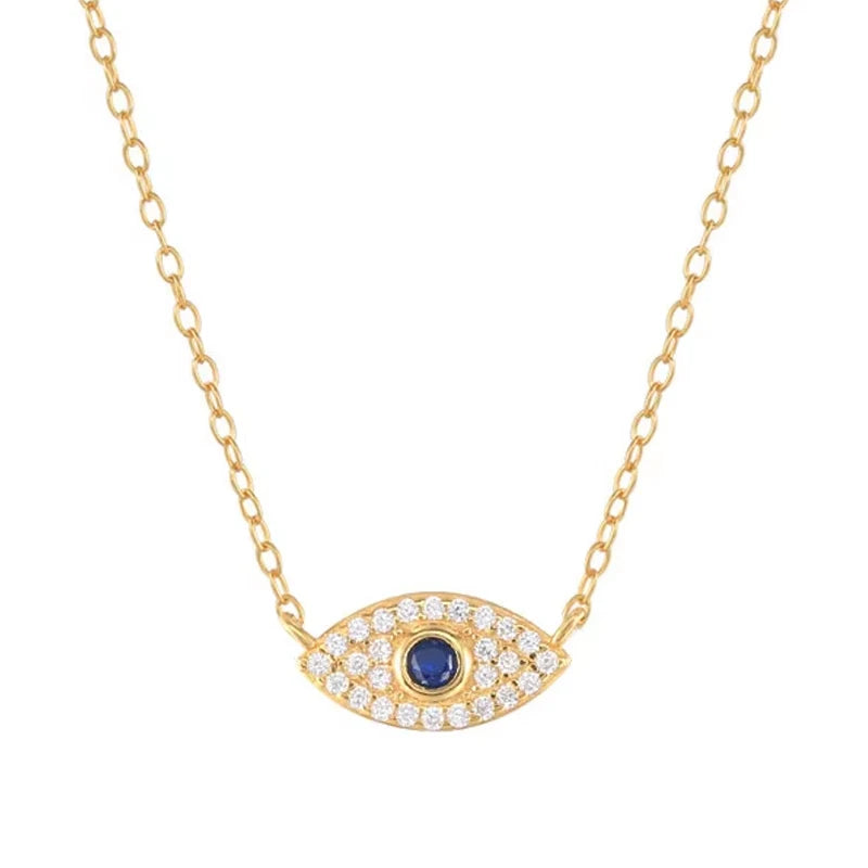 S925 Sterling Silver Blue Eye Zircon Necklace Hot Selling Devil's Eye Pendant Clavicle Necklace for Girl