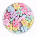 Resin Simulation Pink Blue Green Flowers Resin Charms for Slime Filler Cream Phone Case DIY Decoration Accessories