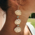 2025 New Arrival Fashion Jewelry Alloy Geometric Enamel Leisure Women's Earrings White Sea Shell Long Dangle Boho Earrings