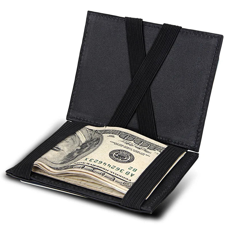 Genuine Leather First Layer Magic Wallets Full Grain Cowhide Leather Coin Purse Bank Credit Zipper Coin Purse Card Holder Wallet