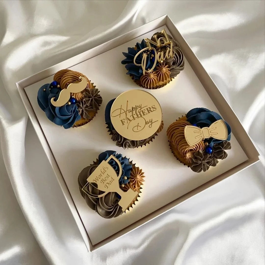Best Dad Ever Engraved Acrylic Cupcake Toppers by ECCOBELLA for Father's Day New Arrival Cake Decorating Supplies for Parties