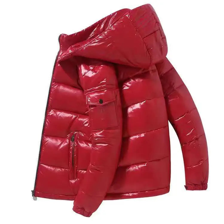 Hot Sale Men's Windproof Coated Bomber Jacket with Zipper 100% Polyester Shell PU Fabric Winter Casual Regular Length