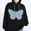 Custom Your Own Brand Fabric Patches Stitch Letter Acid Wash Vintage Hoodie Terry Destress Applique Embroidered Hoodie for Men