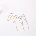 Fenny Waterproof Versatile Popular Chain Tassel Dangle C-shaped Hoop Earring No Fade Wholesale Stainless Steel Ladies Jewelry