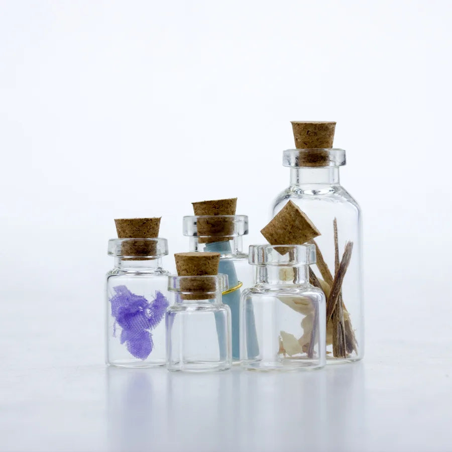 Mini Glass Bottles Clear Drifting Bottles Small Wishing Bottles With Cork Stoppers for Wedding Birthday Party Glass Jars