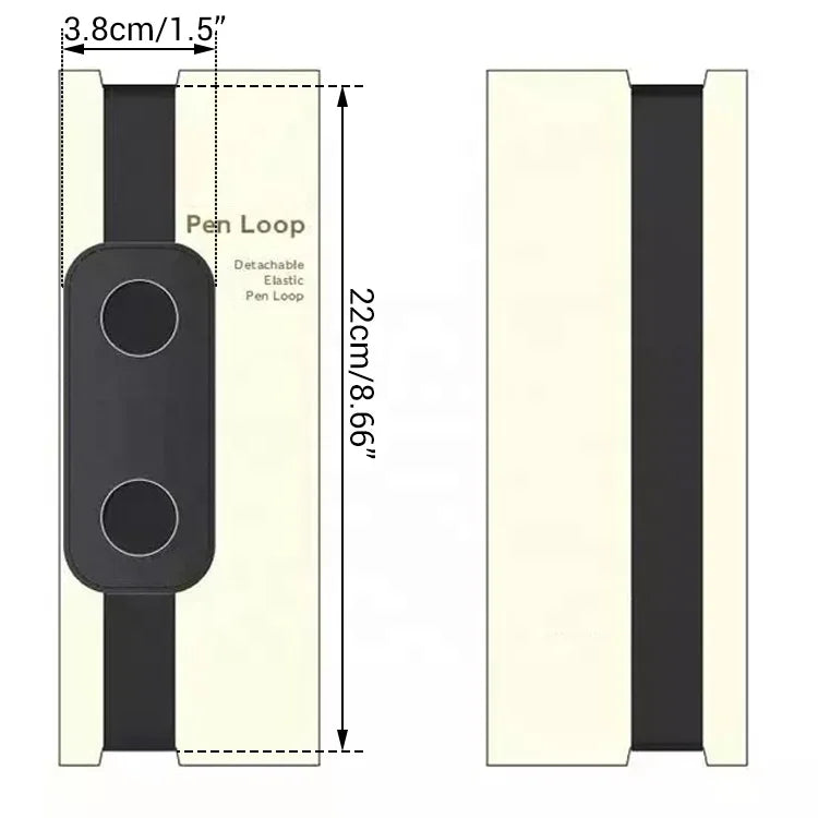 Personalized Custom A5 Book Notebook Detachable Elastic Band Pen Holder Pu Leather Pen Loop Strap