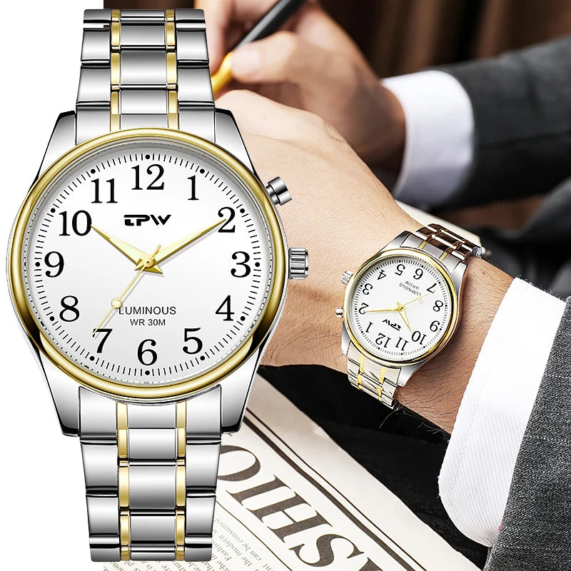 OEM Luxury Business Stainless Steel Men Watches Luminous Relojes Para Hombre Custom Watches Logo