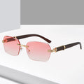 Wholesale Manufacturer UV400 Female Sunglasses for Women Frameless Sun Glasses in Various Colors Transparent Blue Gray Tea
