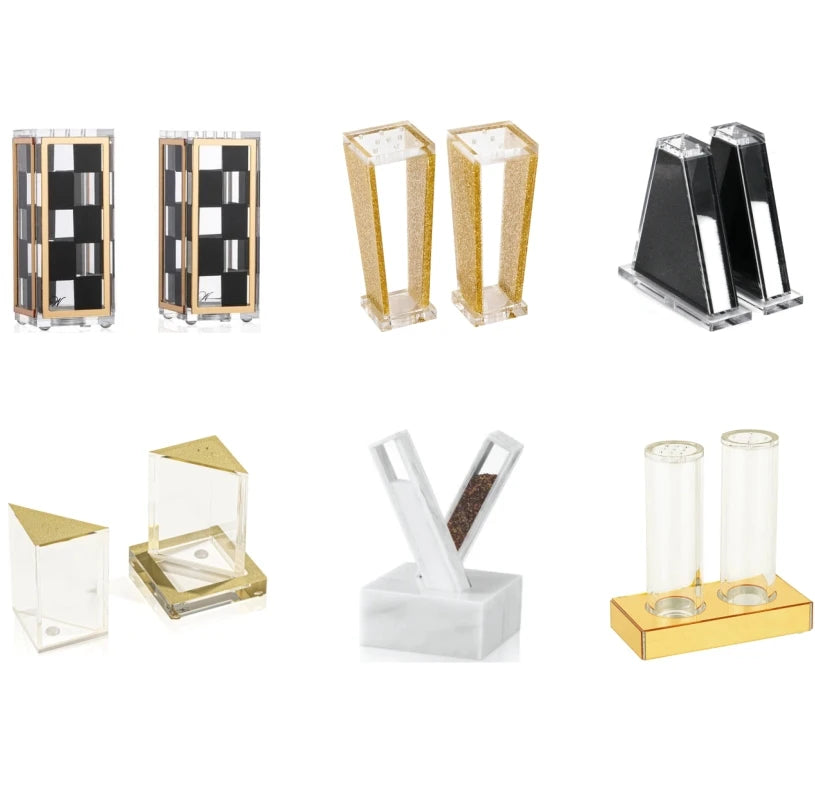 Jewish Personalized Judaica Gifts Passover Shabbat Acrylic Herb Spice Dispenser Tool Lucite Salt Pepper Shaker