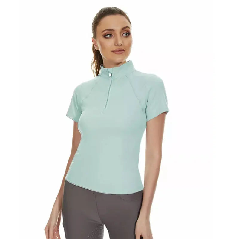 Fashion Horse Riding Women's Anti-UV Clothing Customized Logo Tag Ladies Equestrian Tops