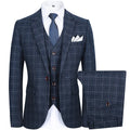 Men's Plaid Trim Business Professional Formal Suit Groom'S Dress Suit Vest Three-Piece Wedding Suit Set