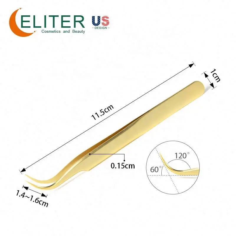 ELITER Hot Sell in Stock Custom Lash Extens Tweezer Eyelash Extens Tweezer Stainless Steel