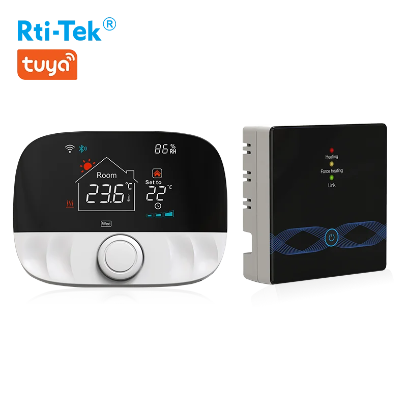 Smart Gas Boiler Thermostat for Floor Heating Desktop RF Thermostat for Apartment Use