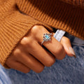Fashion Delicate S925 Sterling Silver Flower Drop Zircon Rings