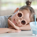 Sunglasses for Kids Round Flower Cute Glasses UV 400 Protection Children Girl Boy Gifts