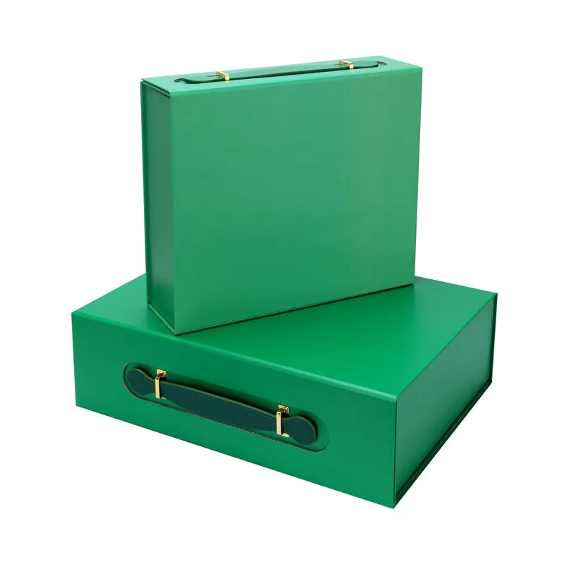 Eco Recycled Materials Magnetic Folding Gift Boxes with Custom Logo and Embossing Packaging