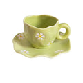 Newest Customised Girls Irregular Hand-painted Porcelain Coffee Cup and Saucer Set Afternoon Tea Light Luxury Mug