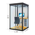Soundproof Booth 1 Person Movable Modern Office Pod with Steel Frame 133x122x220cm Recording Booth