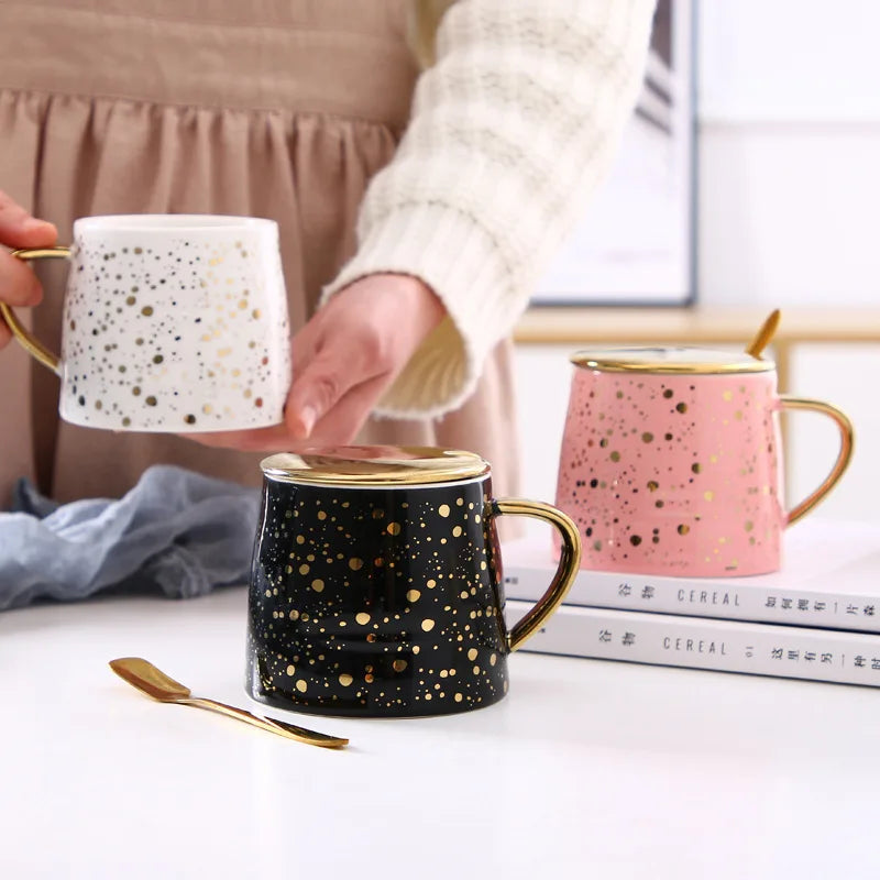 Porcelain Travel Cups Wholesale Custom Logo Reusable Ceramic Coffee Cup Mug With Lid and Spoon